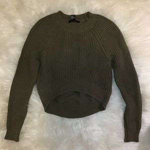 💖Olive Green Cropped Sweater